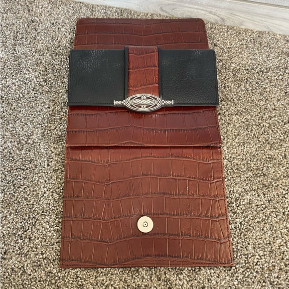 BRIGHTON Multi Compartments Vtg Lg. Purse Wallet Clutch Bag Wristlet ORGANIZER - Picture 7 of 13